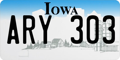 IA license plate ARY303