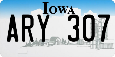 IA license plate ARY307