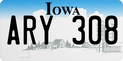 IA license plate ARY308