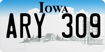 IA license plate ARY309