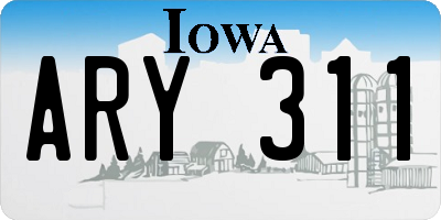 IA license plate ARY311