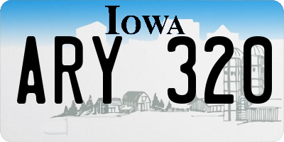 IA license plate ARY320
