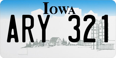 IA license plate ARY321