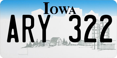 IA license plate ARY322