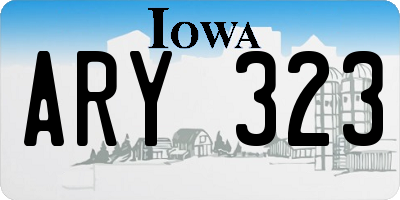 IA license plate ARY323