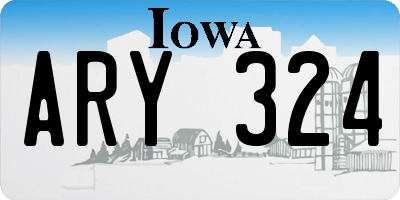 IA license plate ARY324