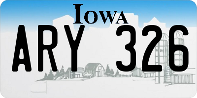 IA license plate ARY326
