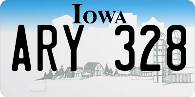 IA license plate ARY328