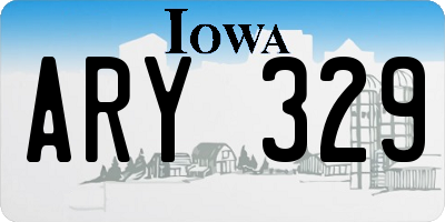 IA license plate ARY329
