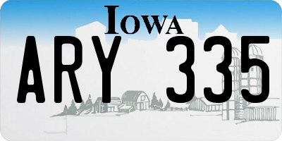 IA license plate ARY335