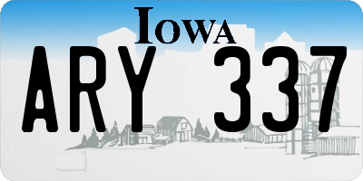 IA license plate ARY337