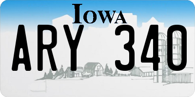 IA license plate ARY340