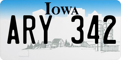 IA license plate ARY342