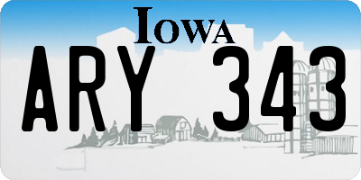 IA license plate ARY343