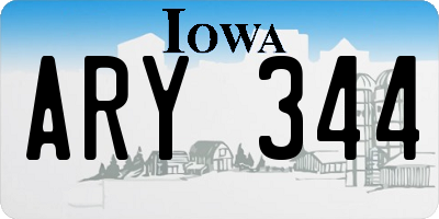 IA license plate ARY344