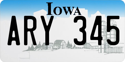 IA license plate ARY345