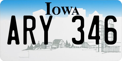 IA license plate ARY346