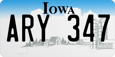 IA license plate ARY347