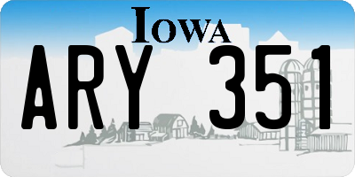 IA license plate ARY351