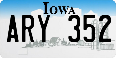 IA license plate ARY352