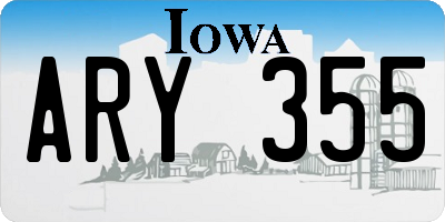 IA license plate ARY355