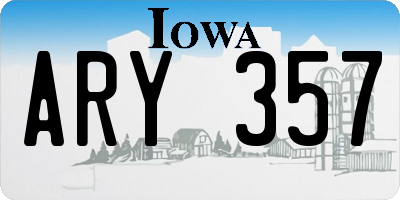 IA license plate ARY357