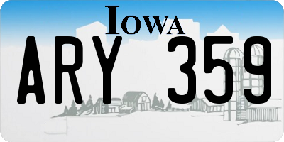 IA license plate ARY359