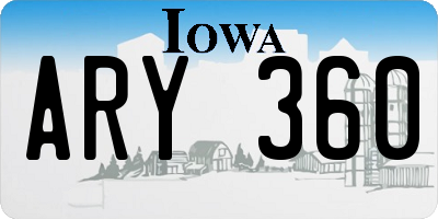 IA license plate ARY360