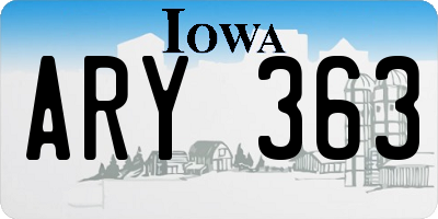 IA license plate ARY363