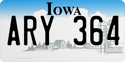 IA license plate ARY364