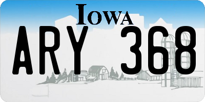 IA license plate ARY368