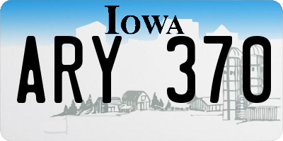IA license plate ARY370
