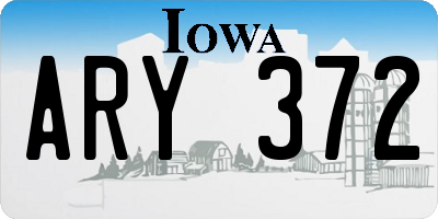 IA license plate ARY372