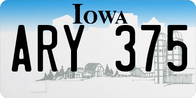 IA license plate ARY375