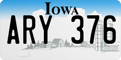 IA license plate ARY376