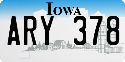 IA license plate ARY378