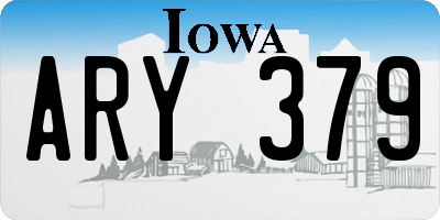 IA license plate ARY379