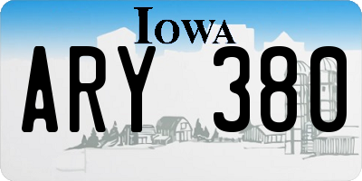 IA license plate ARY380