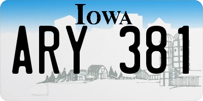 IA license plate ARY381