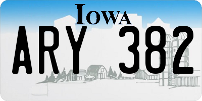 IA license plate ARY382