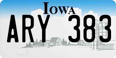 IA license plate ARY383