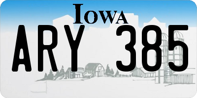 IA license plate ARY385