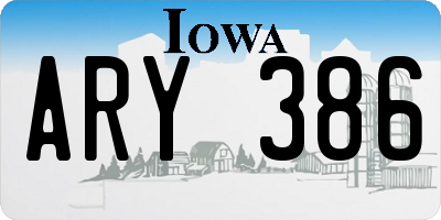 IA license plate ARY386