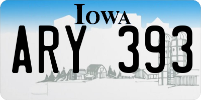 IA license plate ARY393