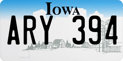 IA license plate ARY394