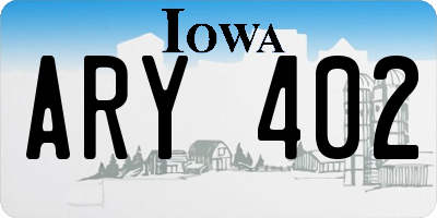 IA license plate ARY402