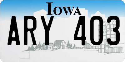 IA license plate ARY403