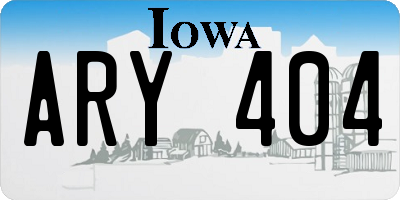IA license plate ARY404
