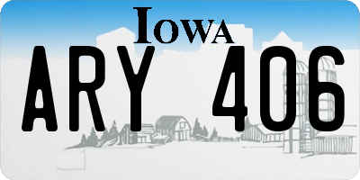 IA license plate ARY406