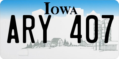 IA license plate ARY407